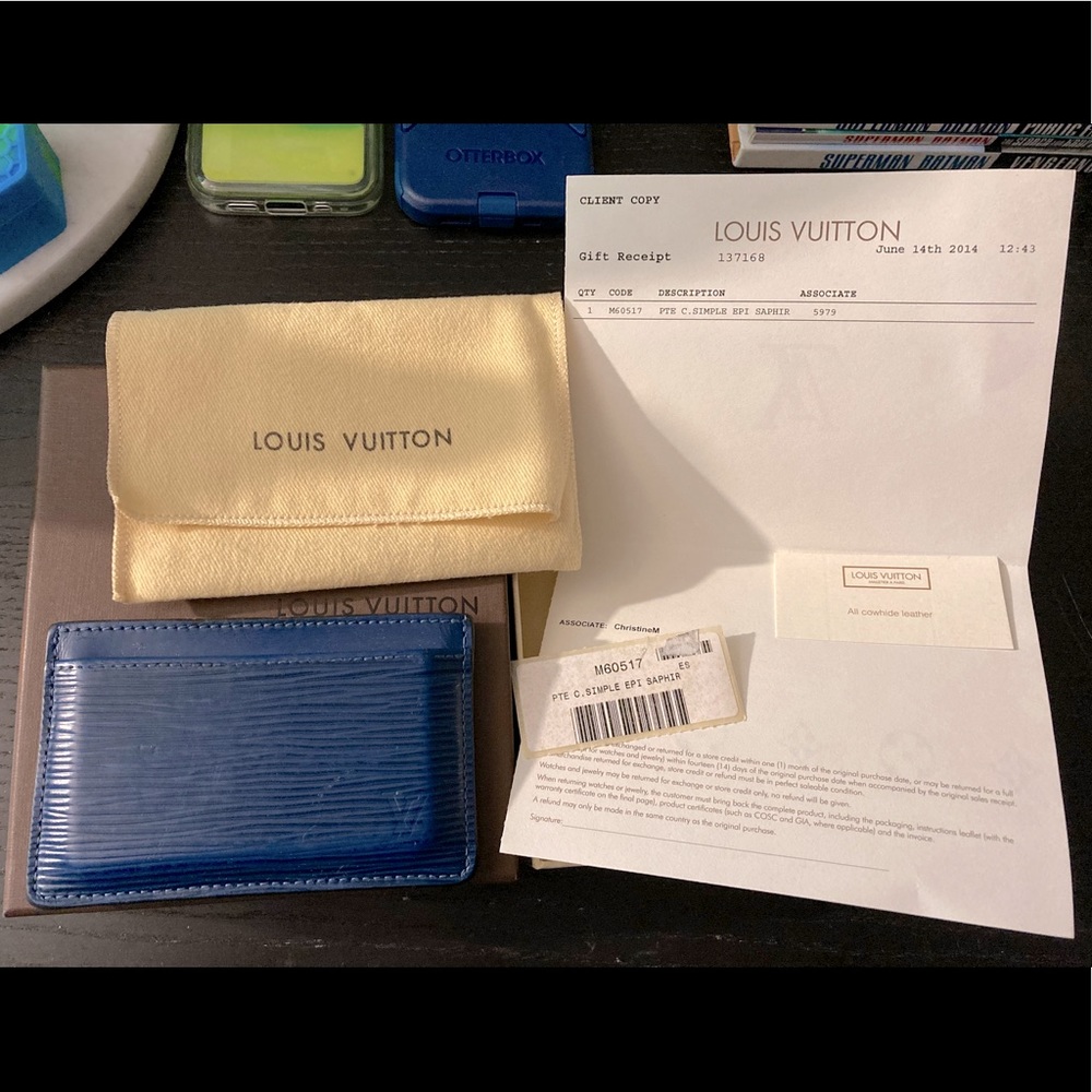 Louis Vuitton Epi Leather Blue Card/Cash Wallet